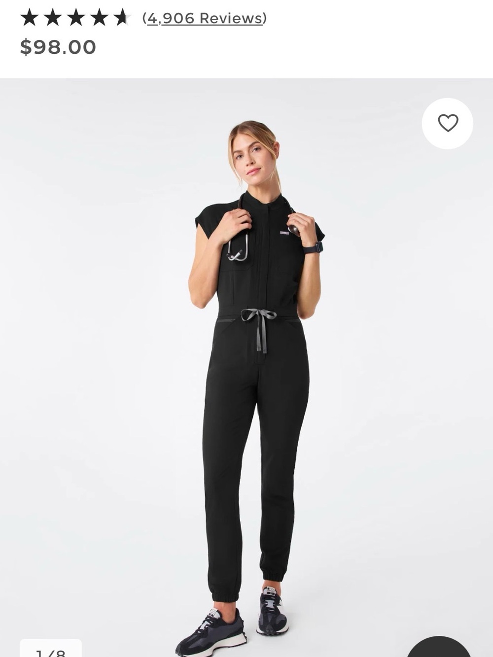 Figs scrub jumpsuit Black